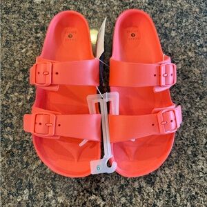 Shade & Shore Women’s Coral Red Sandals Size 9 NWT
